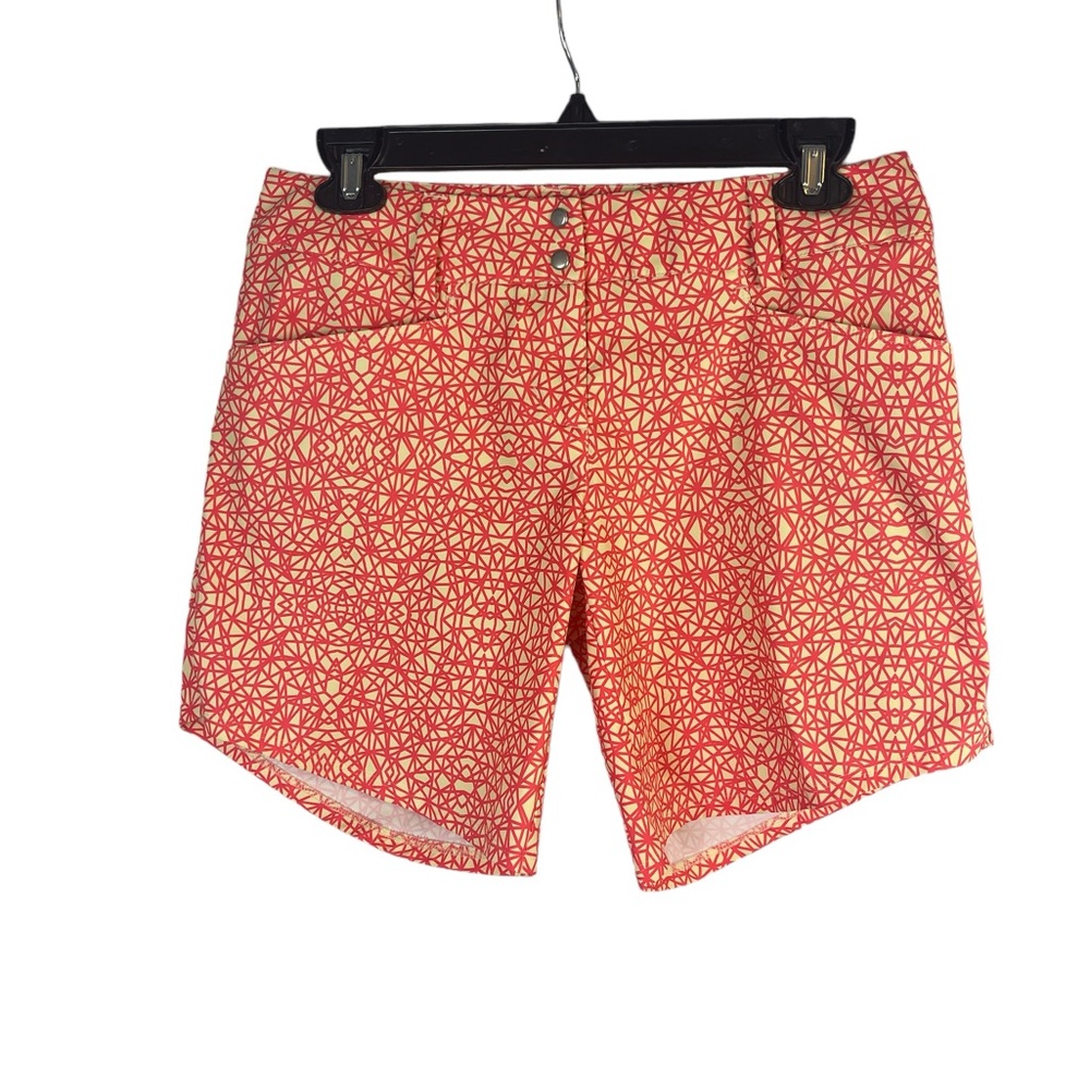 Adidas woman’s geometric print‎ golf athleasiure shorts size 2